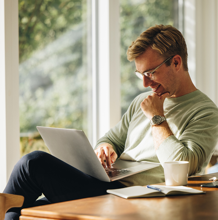 Man looking at laptop